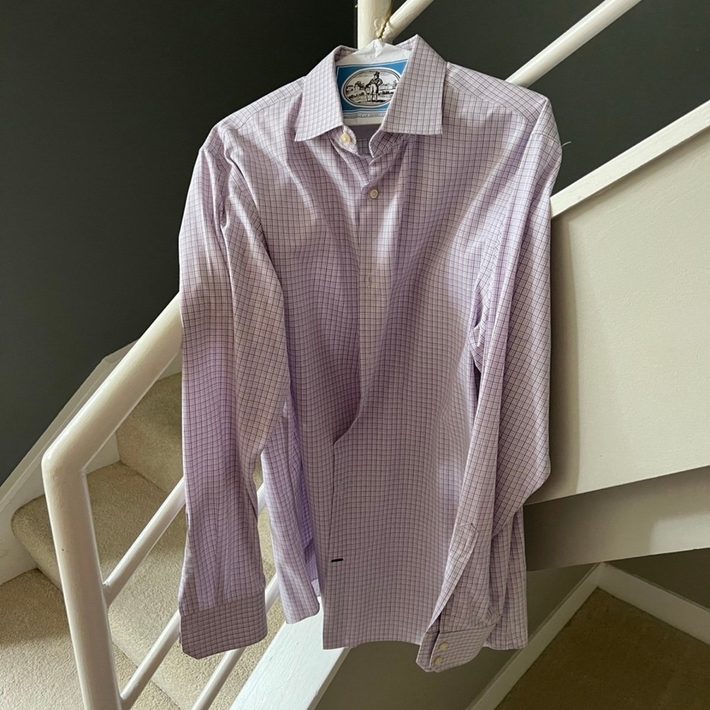 Armani Exchange Men’s Slim Fit Plaid Button-Up Shirt - Large